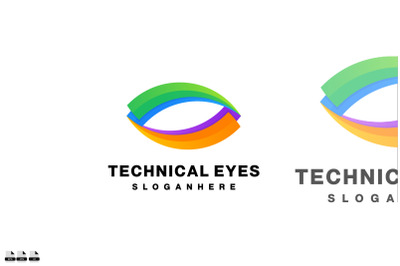 gradient technical eyes design icon illustration