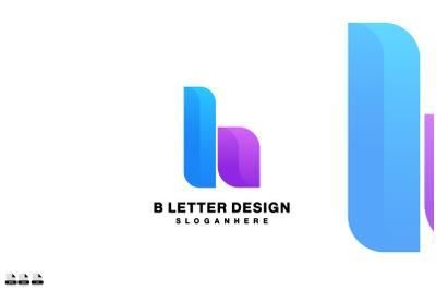 b letter design gradient color symbol