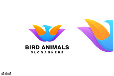 bird animal logo design gradient colorful