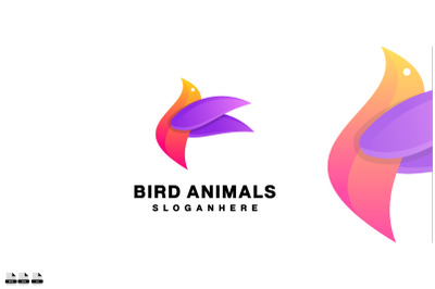 bird animals logo design colorful icon vector