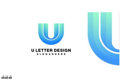 u letter design logo gradient colorful symbol