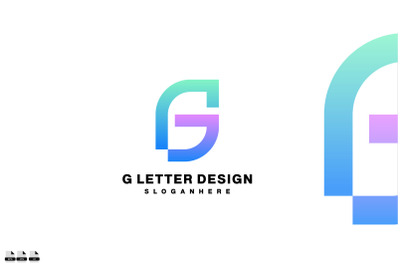 g letter design vector initial gradient colorful
