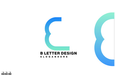 letter b design logo gradient color symbol
