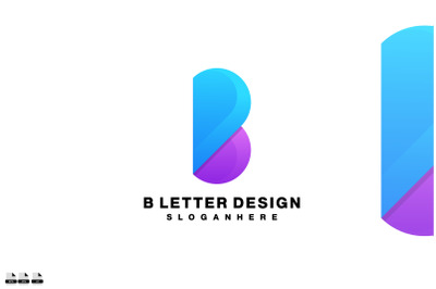 initial b design logo gradient colorful icon
