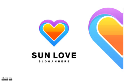 sun love logo design gradient color illustration