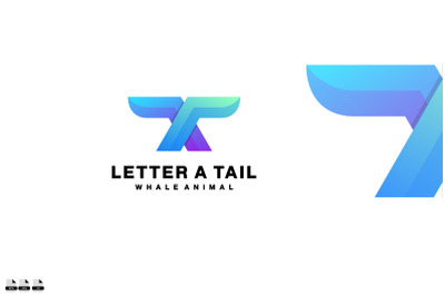 letter a tail design logo gradient color