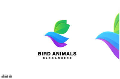 bird animal  design gradient colorful icon