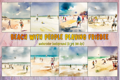 Beach With People Playing Frisbee Soccer
