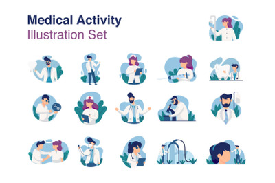 Medical Activity Illustration Set