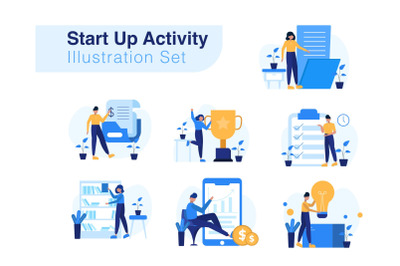 Start Up Activity Illustration Set