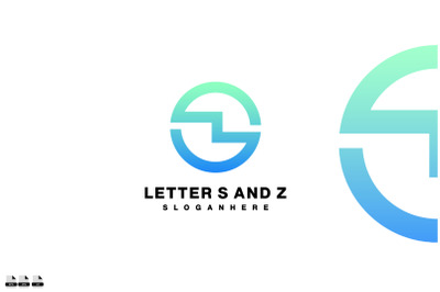 letter s and z logo icon color illustration