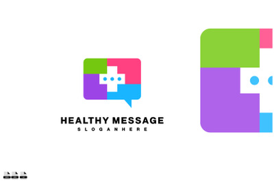 healthy message icon design logo vector