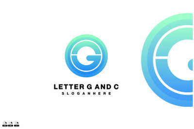 letter g and c logo gradient colorful icon symbol