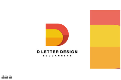 letter d design color icon vector logo