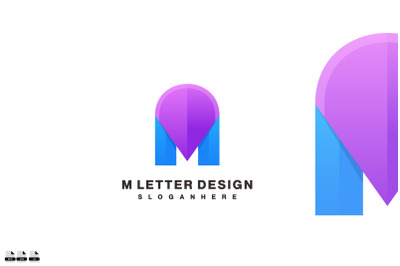 letter m design vector gradient color icon