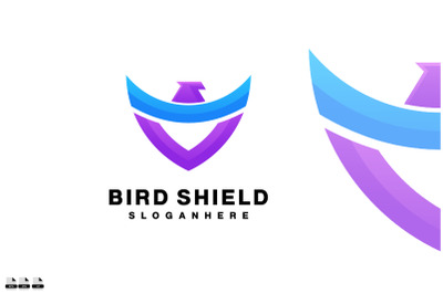 bird shield icon design vector logo symbol colorful