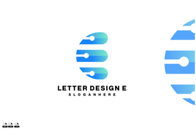 letter e design illustration color vector