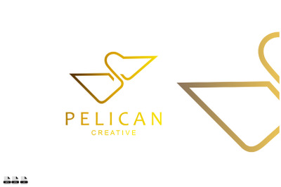 pelican vector logo icon design color