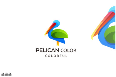 pelican logo vector gradient colorful illustration