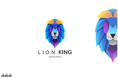 lion king logo design gradient color vector