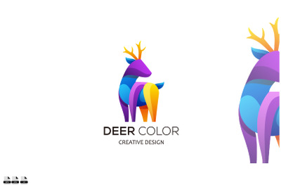 deer design vector logo gradient colorful