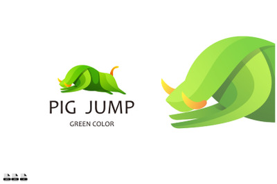 pig logo design logo gradient colorful