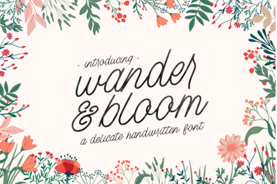 Wander and Bloom Font (Script Fonts, Handwriting Fonts, Cursive Fonts)