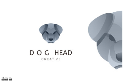 dog head logo design gradient color