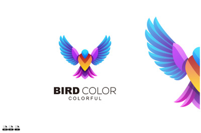 bird logo design gradient colorful illustration