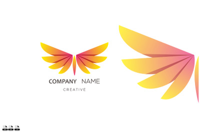 gradient dragonfly design logo gradient colorful