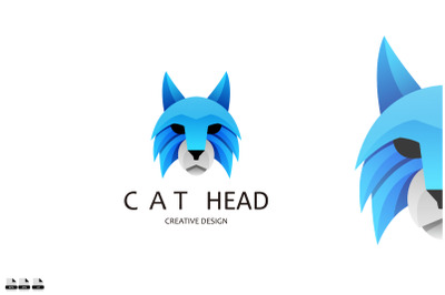 cat head design vector icon colorful