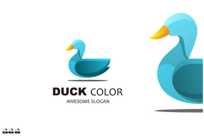 gradient duck logo colorful illustration vector