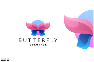 butterfly logo icon design colorful