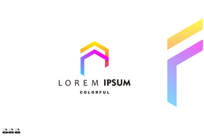 gradient real estate template logo symbol