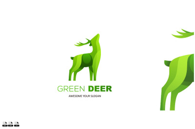 green deer gradient colorful vector icon