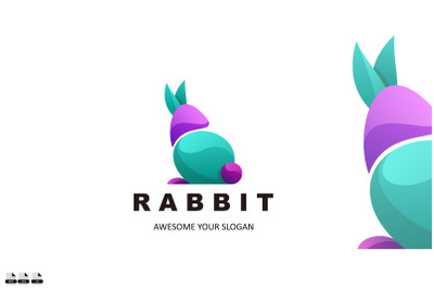 rabbit logo gradient colorful design