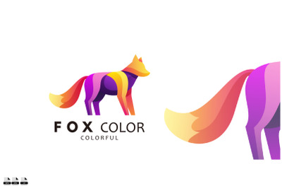 fox logo design logo gradient colorful