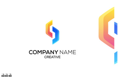 letter s logo design color gradient