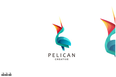 pelican logo design gradient colorful