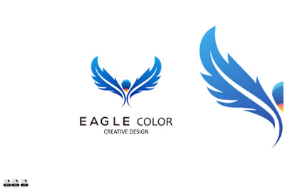 eagle logo gradient vector illustration