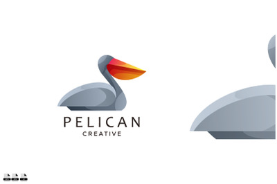 pelican vector logo design colorful symbol