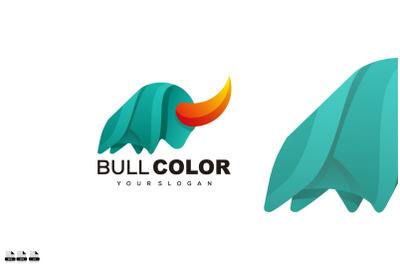 bull color icon design logo illustration