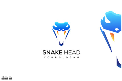 snake head logo design gradient color
