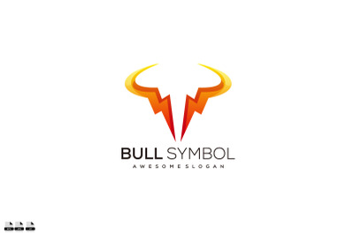 bull symbol icon logo design colorful