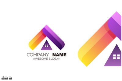 triangle design logo colorful icon vector