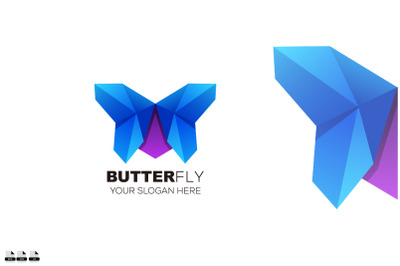 butterfly logo design gradient colorful