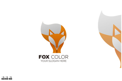 fox color icon logo design gradient color