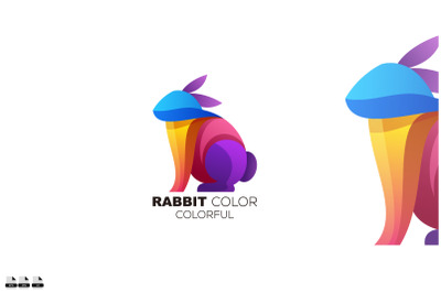 rabbit color design gradient vector colorful