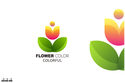 flower logo design gradient color illustration