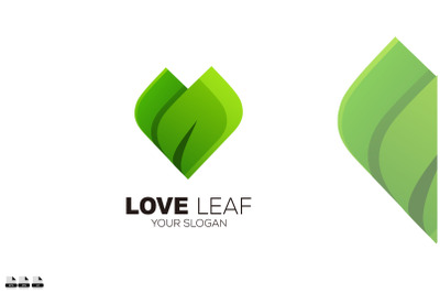 love leaf design gradient colorful icon